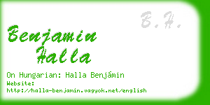benjamin halla business card